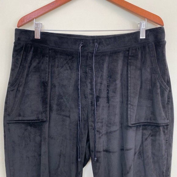 House of Harlow 1960 Black Velvet Velour Jogger Sweat Pants - XL - Picture 4 of 6